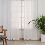 Düz beyaz şeffaf %100 pamuk düz perde