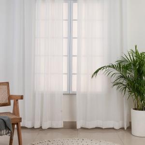 Düz beyaz şeffaf %100 pamuk düz perde
