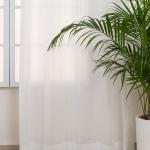 Düz beyaz şeffaf %100 pamuk düz perde