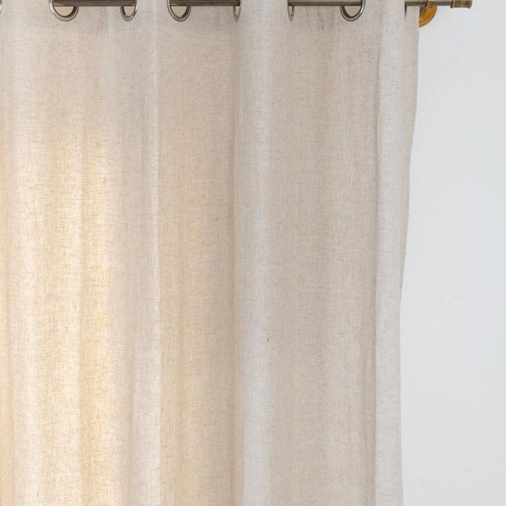 Katı Keten Pamuk Karışımı dokulu perde