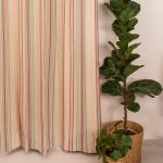 Roman Çizgili %100 Pamuk Geometrik Perde