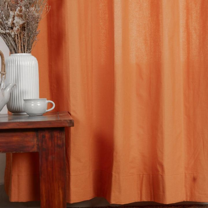Sade Turuncu %100 Pamuk Düz Perde