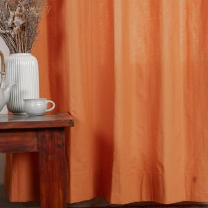 Sade Turuncu %100 Pamuk Düz Perde